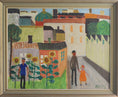 Load image into Gallery viewer, Mid Century Original Cityscape Oil Painting Sweden 1953