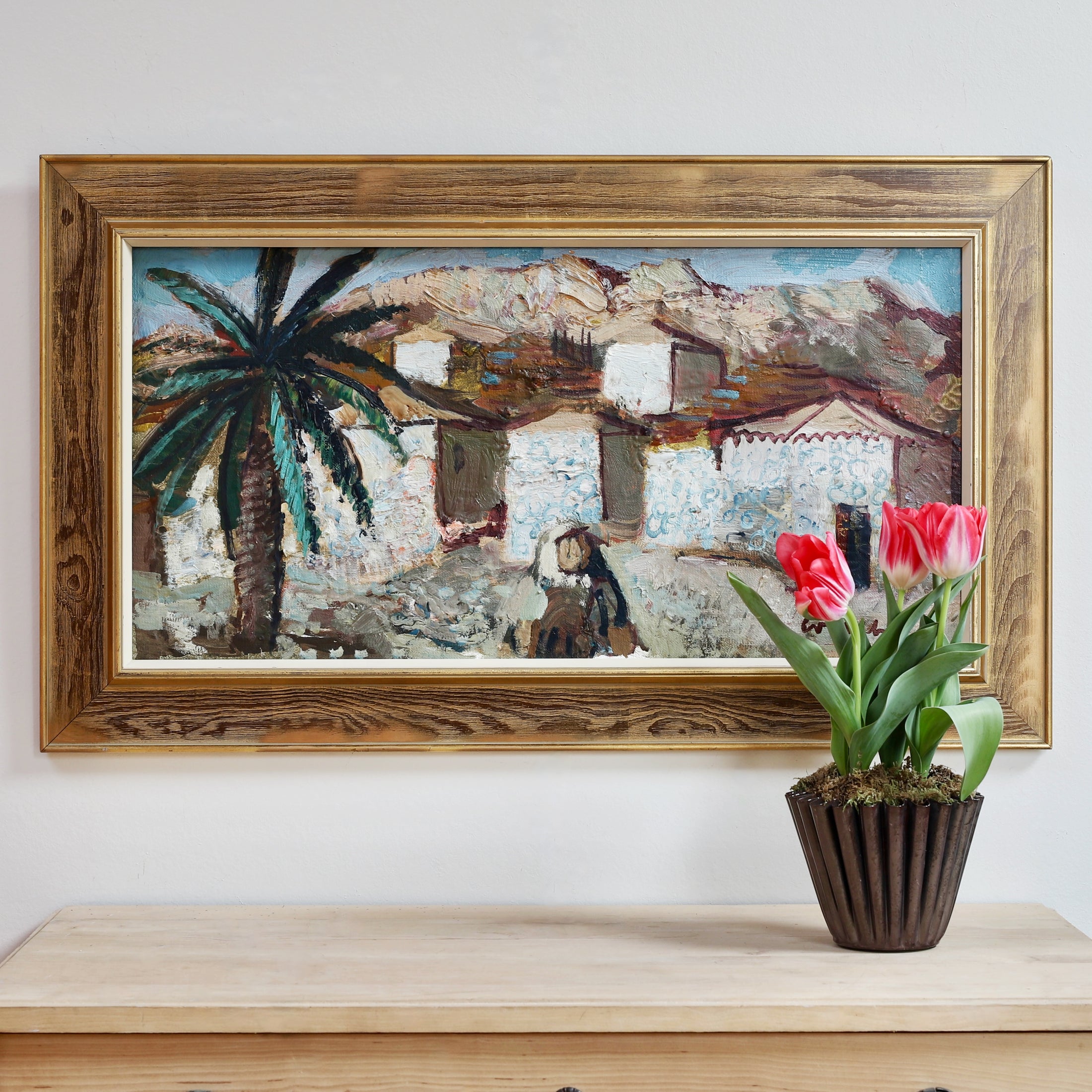Vintage Mid Century Oil Painting From Sweden By B Wahlberg