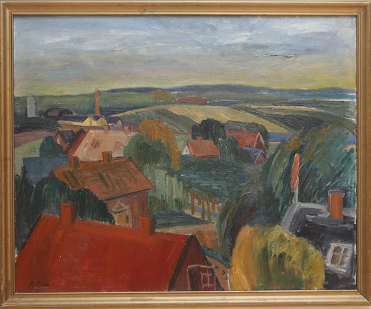 Vintage Art Original Landscape Oil Painting From Sweden by E Bystrom