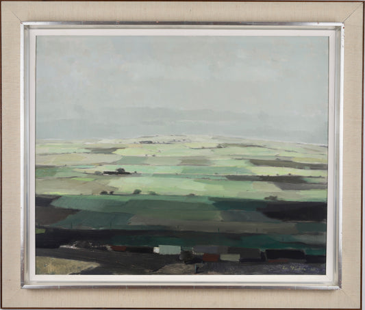 Mid Century Original Landscape Oil Painting from Sweden 1968