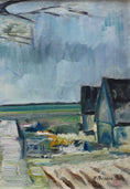 Load image into Gallery viewer, Original Vintage Farmhouse Oil Painting from Sweden