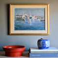 Load image into Gallery viewer, Mid Century Original Harbor Oil Painting From Sweden 1973