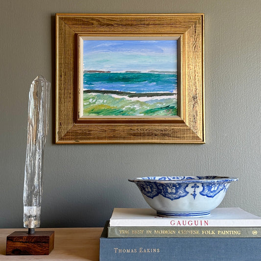 Vintage Coastal Painting from Sweden by G Brunius