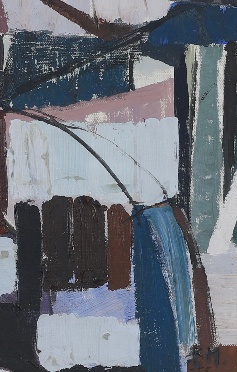 Mid Century Vintage Abstract Painting From Sweden