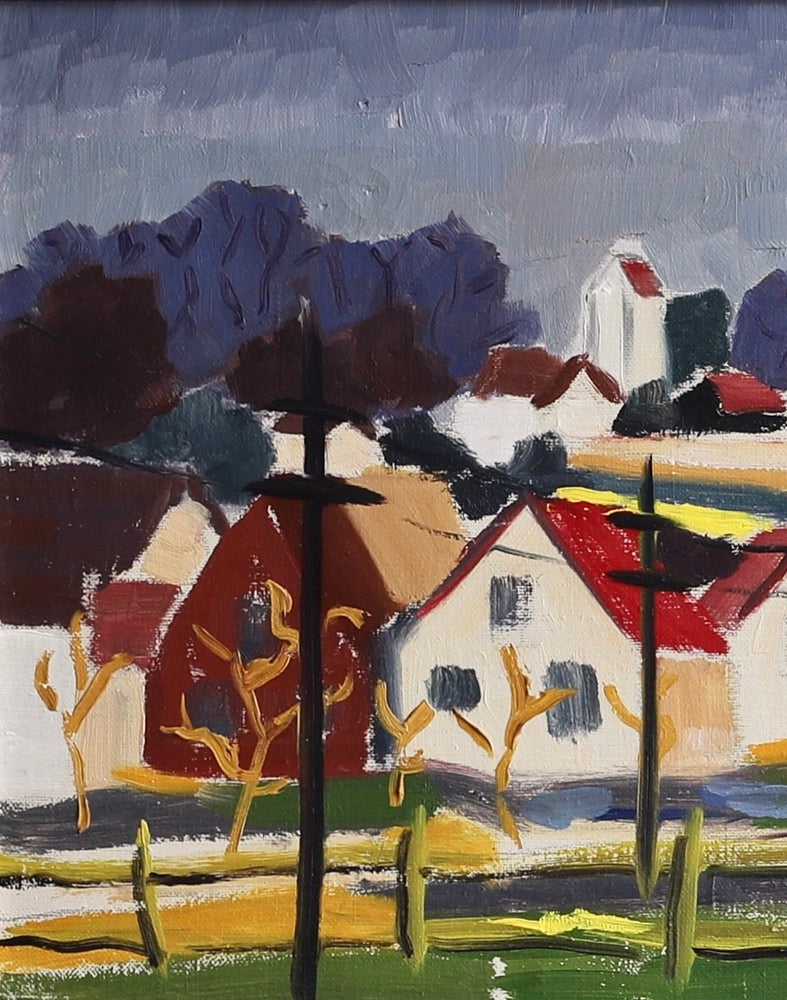 Original Vintage Mid Century Landscape Oil Painting 1959