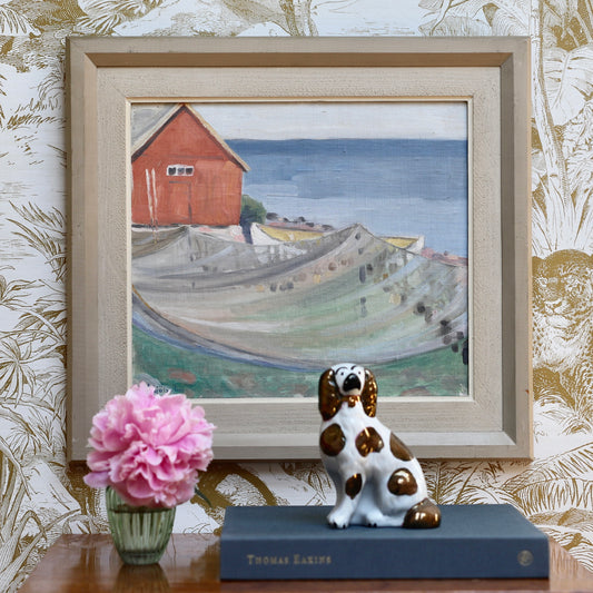 Original Oil Painting Vintage Mid Century From Sweden by V Sjöholm