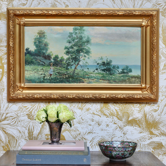 Vintage Original Coastal Oil Painting From Sweden