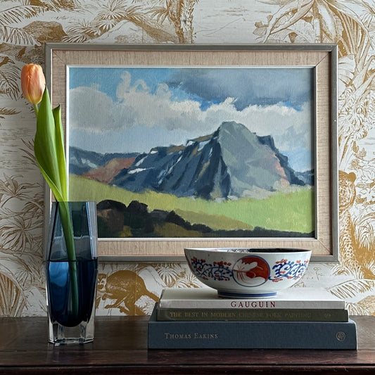 Vintage Art Room Mid Century Original Oil Painting from Sweden