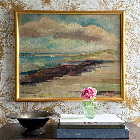 Vintage Original Coastal Oil Painting By H Ripa From Sweden 1944