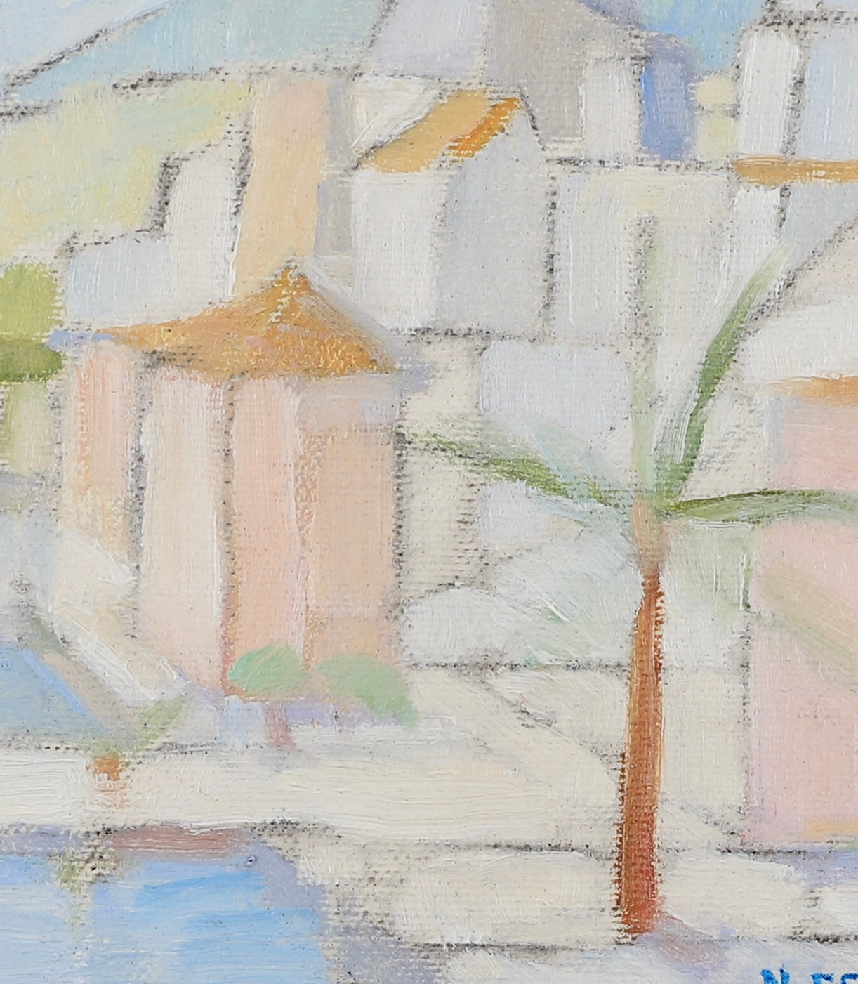 Mid Century Landscape Oil Painting Sweden