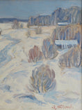 Load image into Gallery viewer, Mid Century Original Winterscape Oil Painting From Sweden