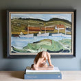 Load image into Gallery viewer, Original Vintage Art Oil Painting Of Harbor From Sweden