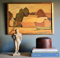 Load image into Gallery viewer, Vintage Art Room Mid Century Landscape Oil Painting From Sweden