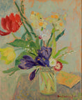 Load image into Gallery viewer, Original Still Life Floral Oil Painting Vintage Mid Century Sweden
