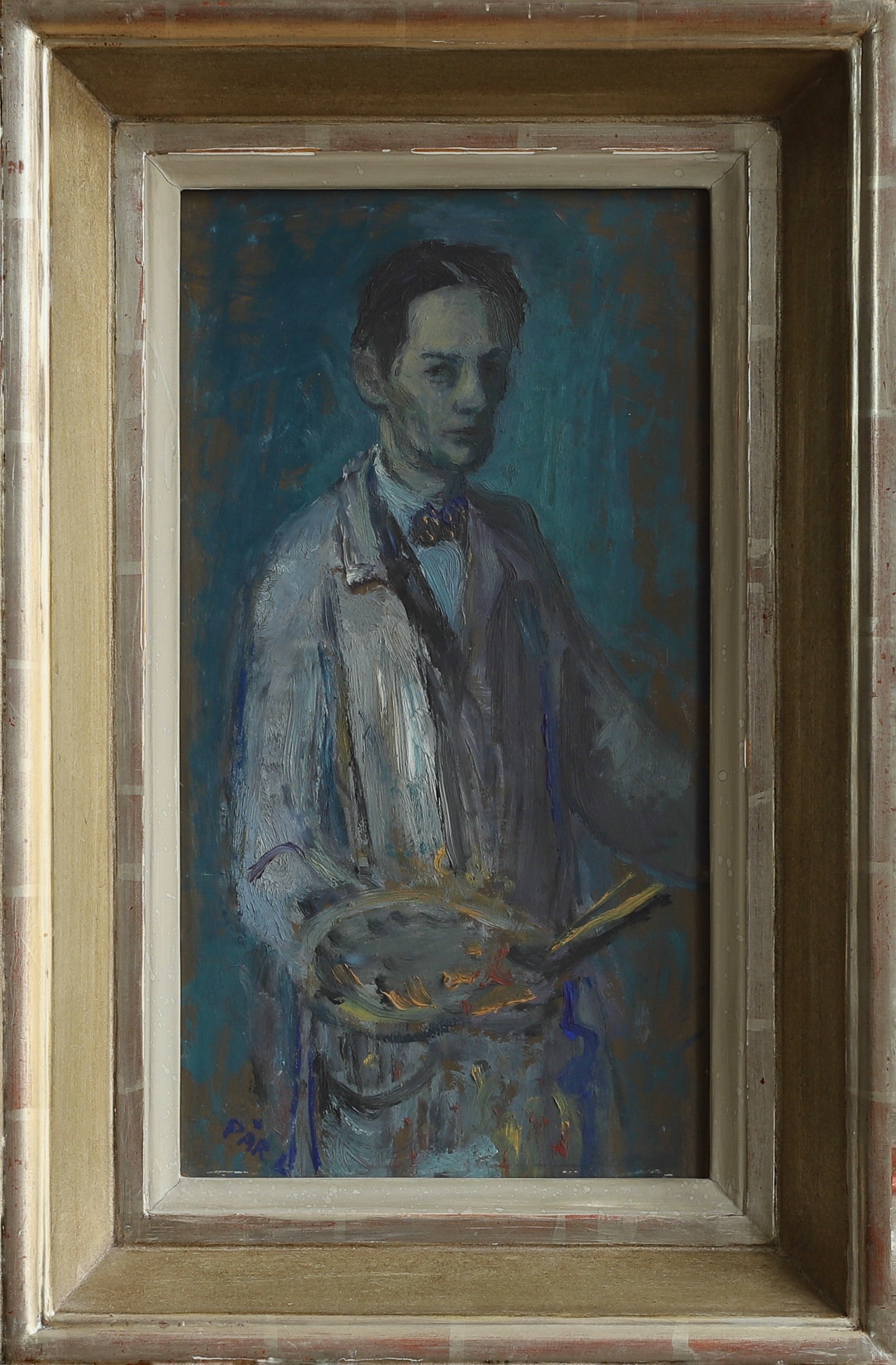 Vintage Art Room Mid Century Artist Self Portrait from Sweden