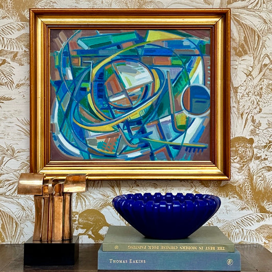 Mid Century Vintage Abstract Painting From Sweden