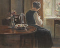 Load image into Gallery viewer, Swedish Vintage Figure in Interior Oil Painting From Sweden