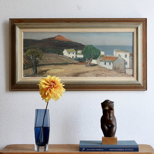 Vintage Art Room Original Landscape Oil Painting from Sweden