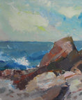 Load image into Gallery viewer, Vintage Coastal Painting by T Nilsson from Sweden