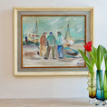 Load image into Gallery viewer, Vintage Original Harbor Oil Painting By H Ripa From Sweden