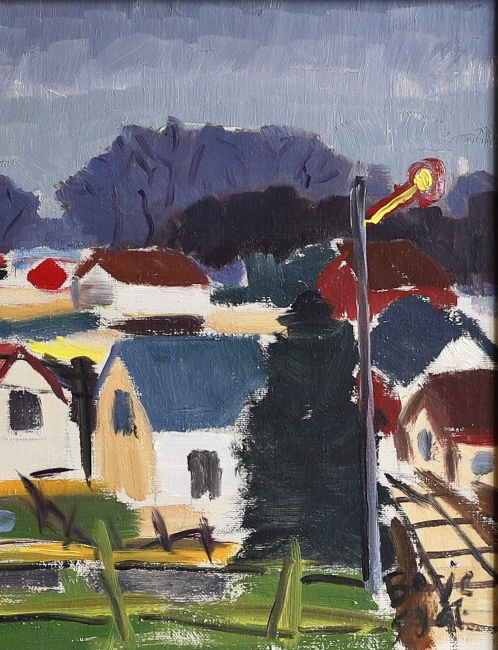 Original Vintage Mid Century Landscape Oil Painting 1959