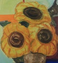 Load image into Gallery viewer, Vintage Art Room Original Sunflower Oil Painting Sweden