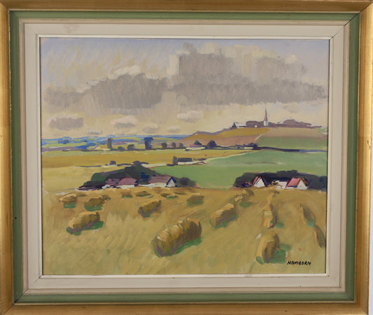 Mid Century Vintage Oil Painting From Sweden by Hamborn