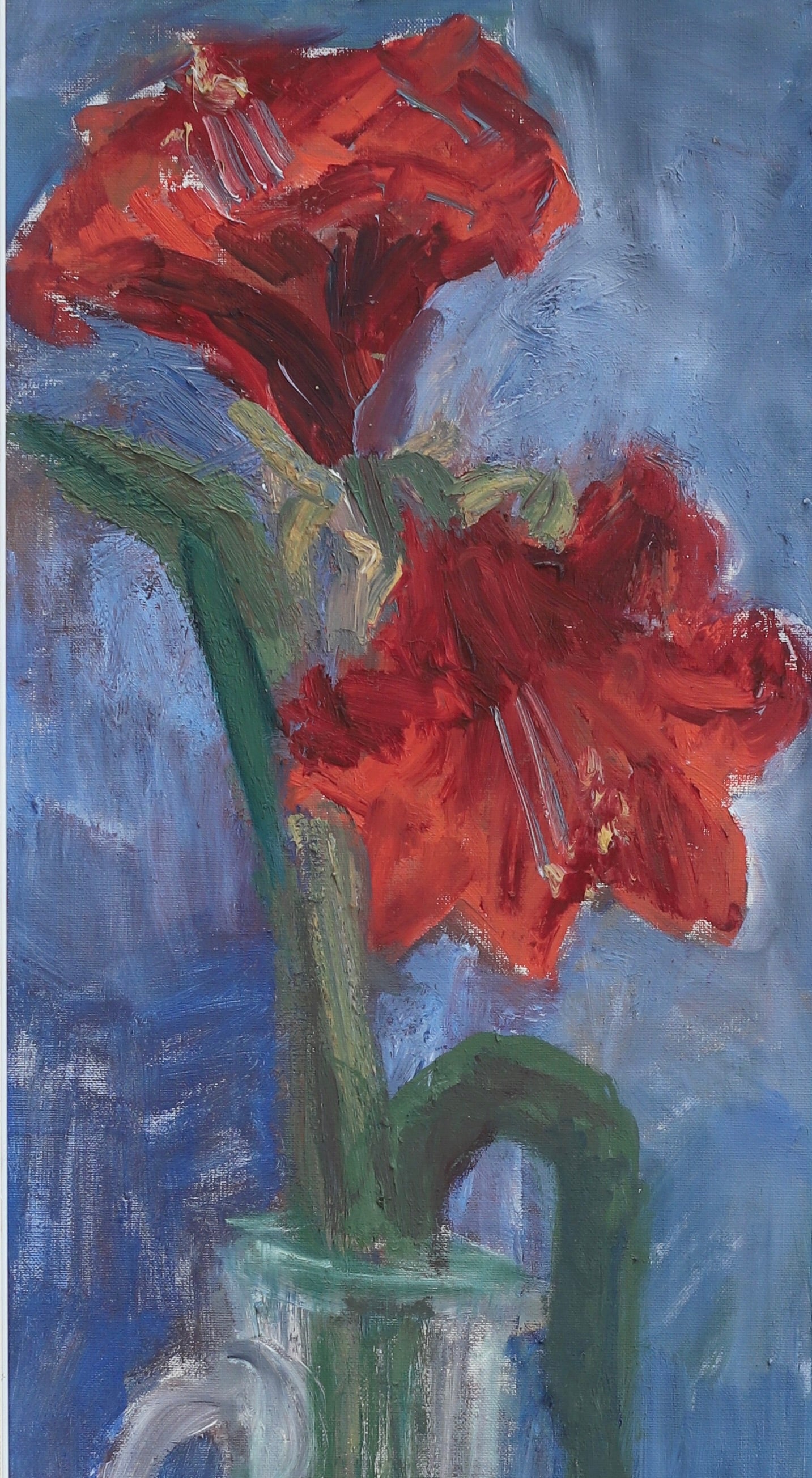 Vintage Art Room Mid Century Still Life Oil Painting From Sweden