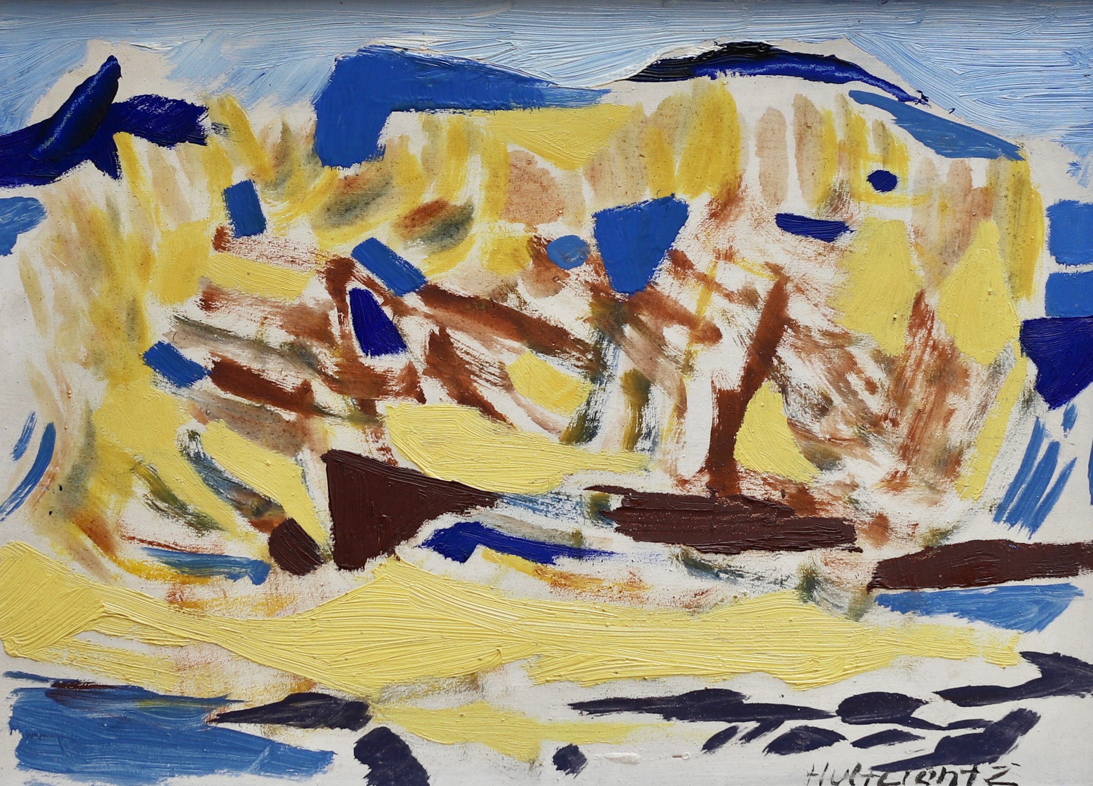 Mid Century Vintage Abstract Painting From Sweden