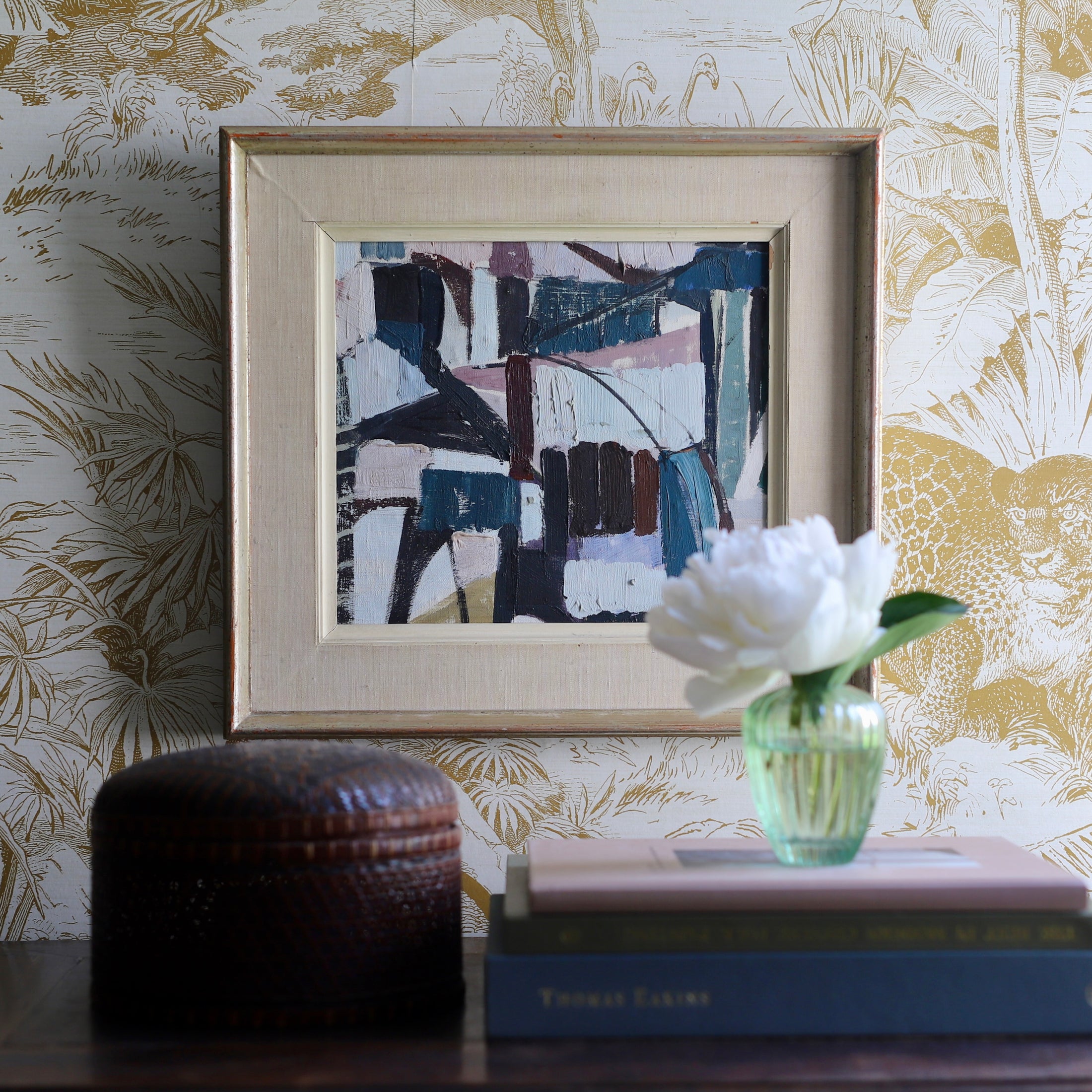 Mid Century Vintage Abstract Painting From Sweden