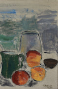 Load image into Gallery viewer, Vintage Art Room Mid Century Still Life Oil Painting From Sweden 1965