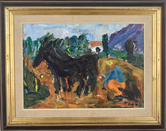 Vintage Art Original Landscape Oil Painting From Sweden