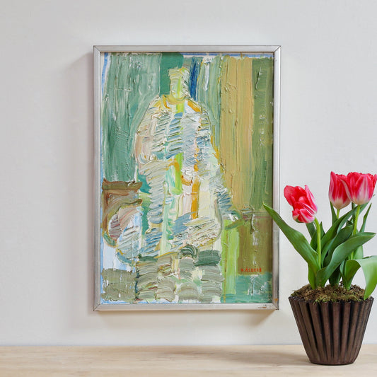 Original Vintage Figurative Oil Painting From Sweden by H Åsberg