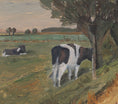 Load image into Gallery viewer, Vintage Art Room Original Oil Painting of Cows From Sweden