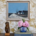 Load image into Gallery viewer, Original Vintage Mid Century Farmhouse Oil Painting Sweden