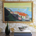 Load image into Gallery viewer, Mid Century Art Coastal Oil Painting from Sweden