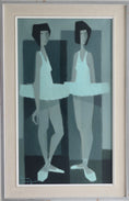 Load image into Gallery viewer, Original Mid Century Ballerina Oil Painting From Sweden by F Lundqvist