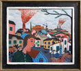 Load image into Gallery viewer, Vintage Art Original Village Scene Oil Painting from Sweden