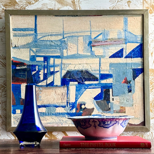 Vintage Mid Century Abstract Painting From Sweden