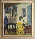 Load image into Gallery viewer, Vintage Art Room Original Artist's Studio  interior Oil Painting Sweden