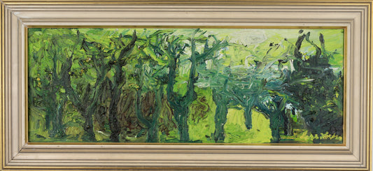 Vintage Mid Century Landscape Oil Painting From Sweden by L Herder