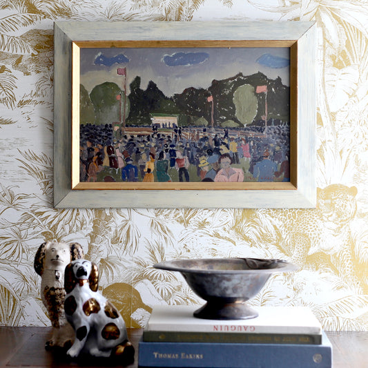 Mid Century Vintage Art Oil Painting from Sweden