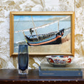 Load image into Gallery viewer, Original Coastal Oil Painting Vintage Mid Century From Sweden