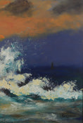 Load image into Gallery viewer, Vintage Coastal Painting by from Sweden by E Larsson 1958