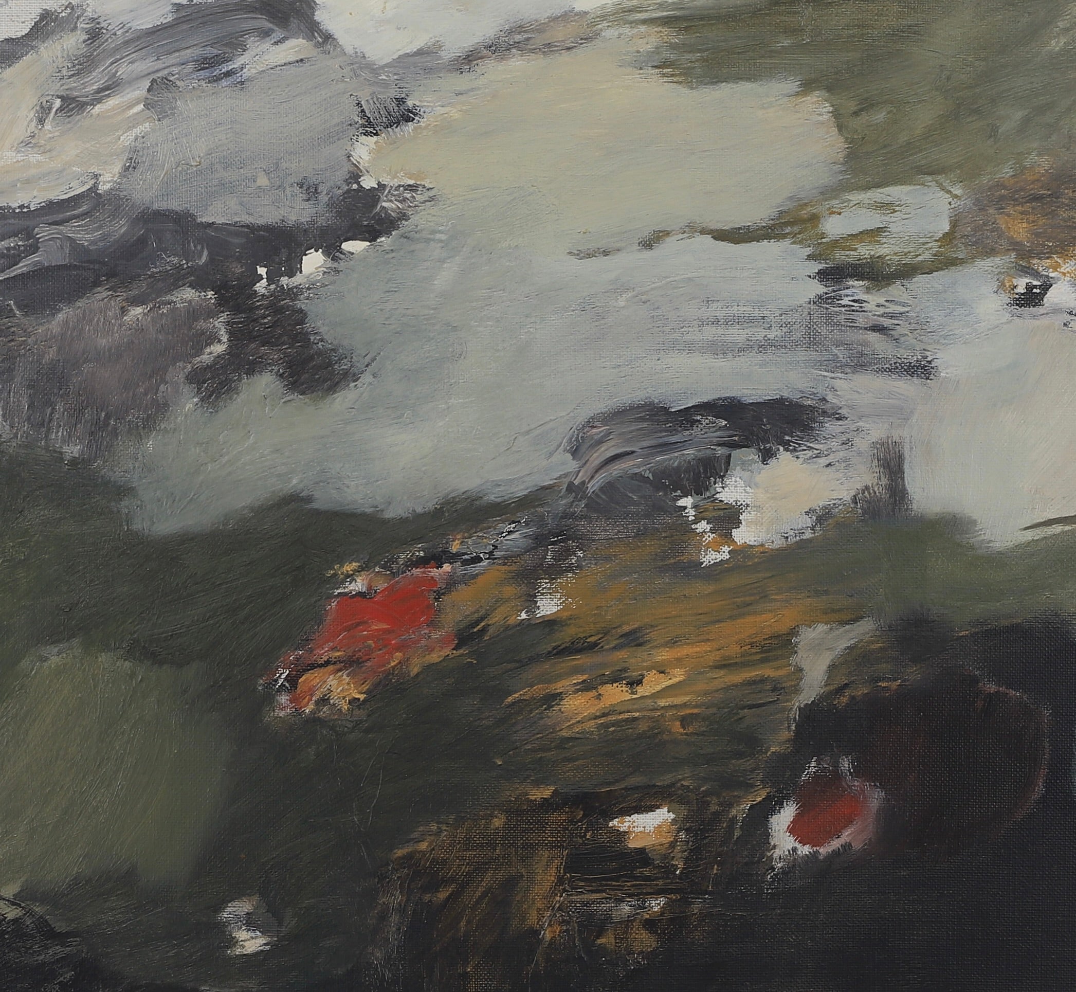 Mid Century Abstract Oil Painting From Sweden 1966