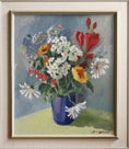 Load image into Gallery viewer, Vintage Art Original Mid Century Floral Still Life Oil Painting