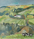 Load image into Gallery viewer, Vintage Art Room Original Oil Painting of Cows From Sweden