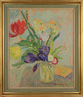 Load image into Gallery viewer, Original Still Life Floral Oil Painting Vintage Mid Century Sweden