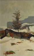 Load image into Gallery viewer, Original Vintage Art Room Winterscape Oil Painting from Sweden