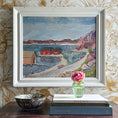 Load image into Gallery viewer, Vintage Art Mid Century Coastal Oil Painting by from Sweden